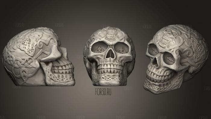 Celtic Skull stl model for CNC